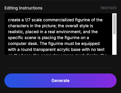 Step 2 for creating nano banana ai 3d figurines
