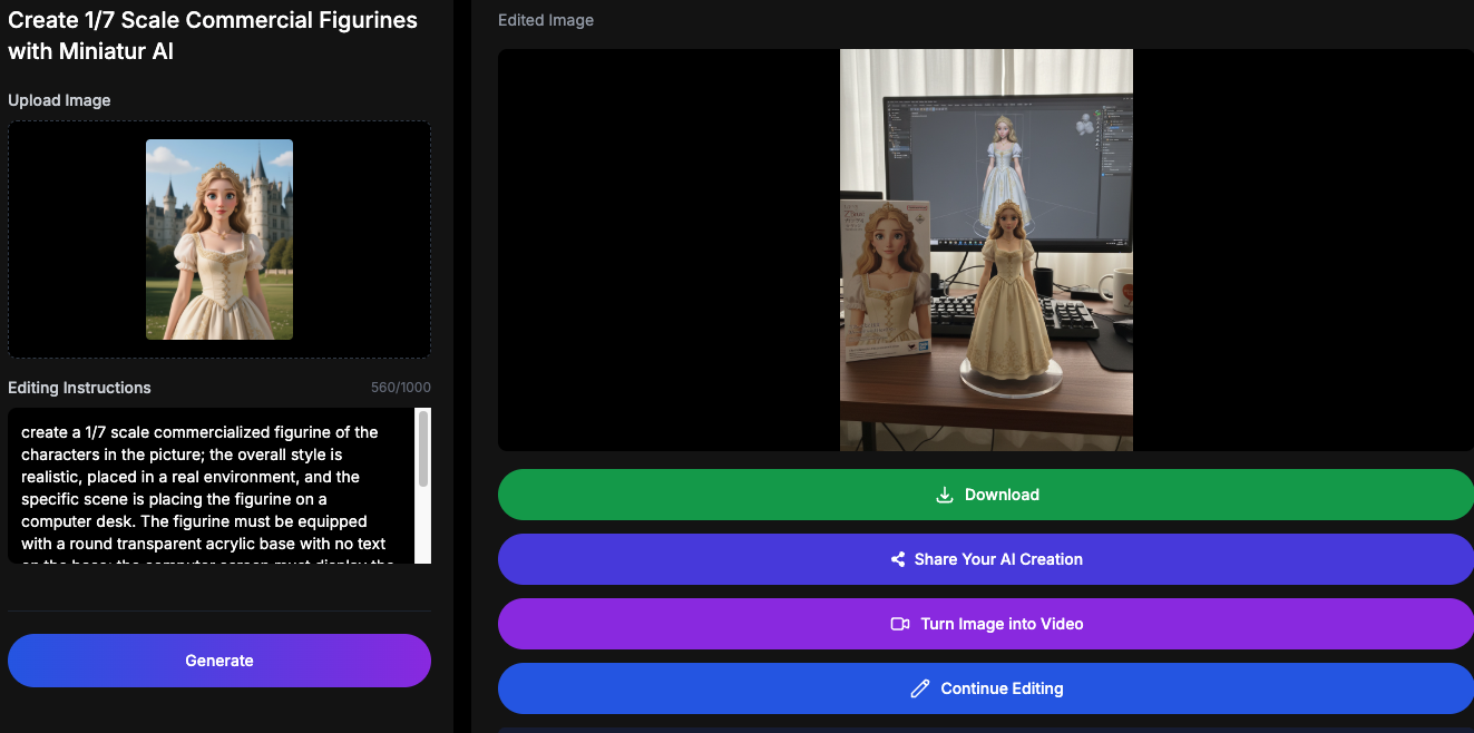 Step 3 for creating nano banana ai 3d figurines